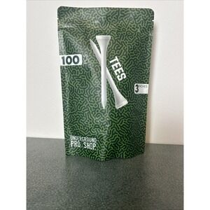 Wood Golf‎ Tees - 3" Standard White Golf Tees - Resealable Packaging